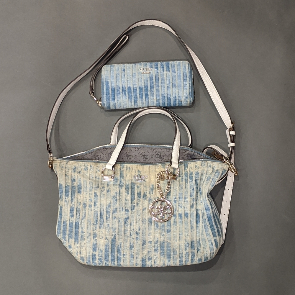 Guess Blue Purse & Wallet Set